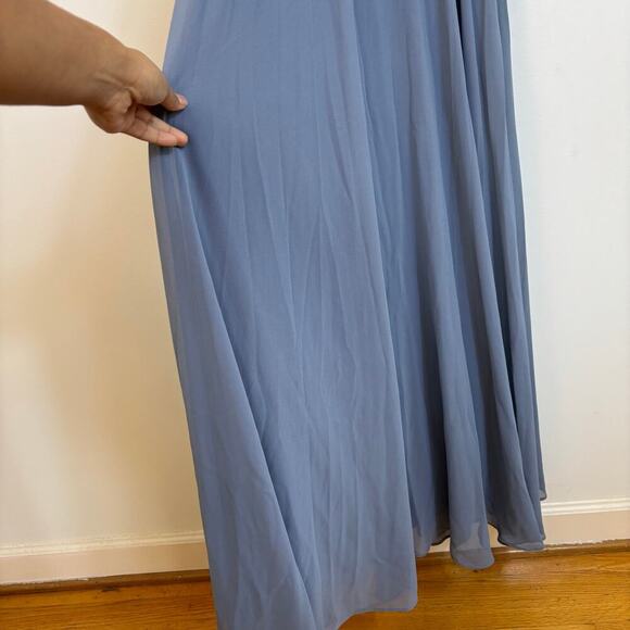 Lulus Mythical Kind of Love Slate Blue Maxi Dress Sz XL Bridesmaid Romantic NWT - Picture 8 of 14